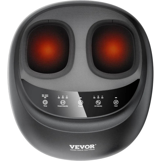 Automatic foot massage machine with heat, deep kneading, compression and acupressure for plantar fasciitis, neuropathy