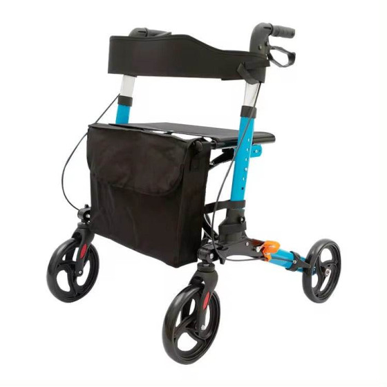 FOCLOVER 2024 Ultra-Light Folding Portable Aluminum Alloy 4-Wheel Walker for elder